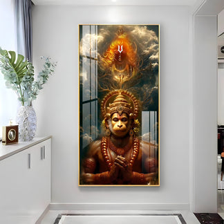 Hanuman ji  Premium Acrylic Glow Light Frame