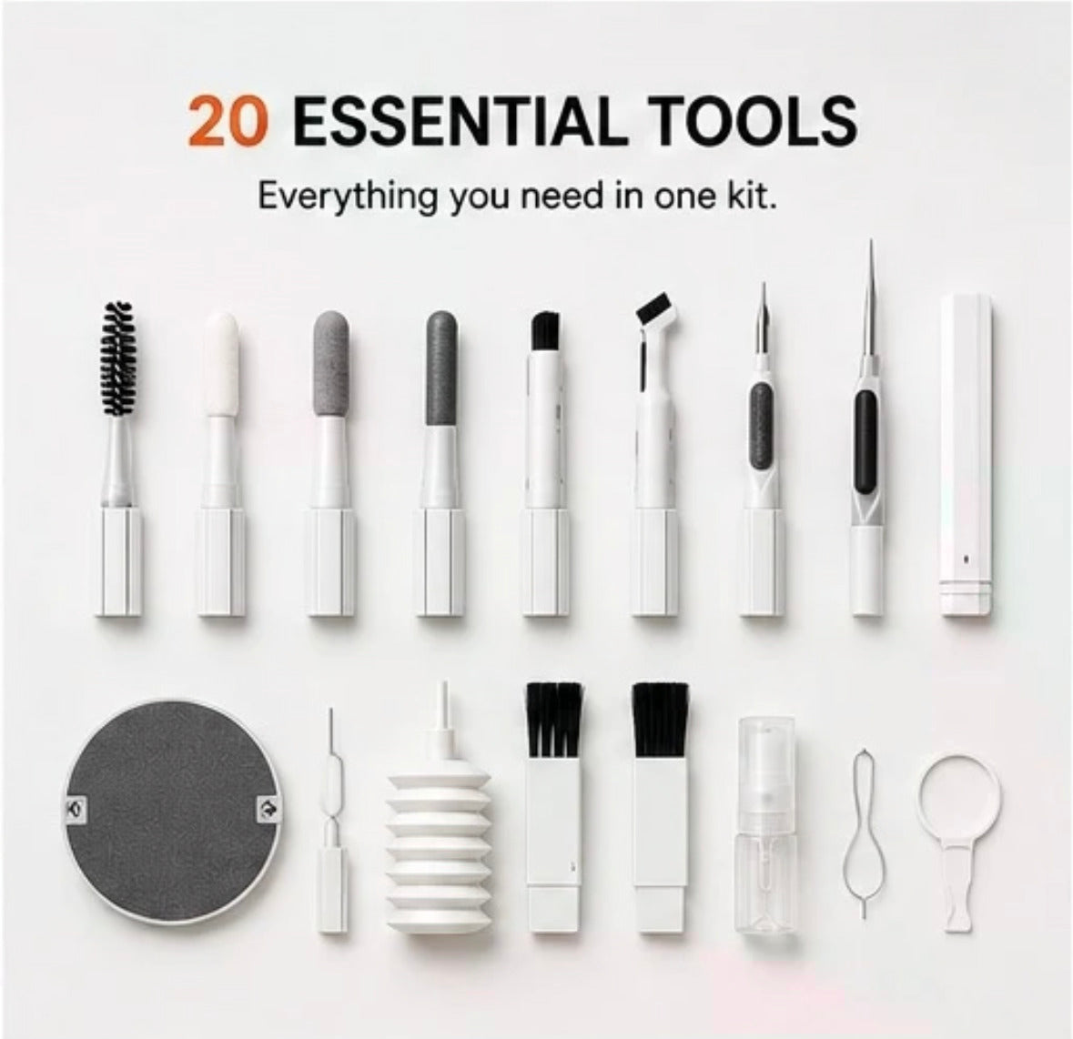 🧼 20-in-1 Ultimate Gadget Cleaning Kit – Clean, Care & Protect Your Devices ✨
