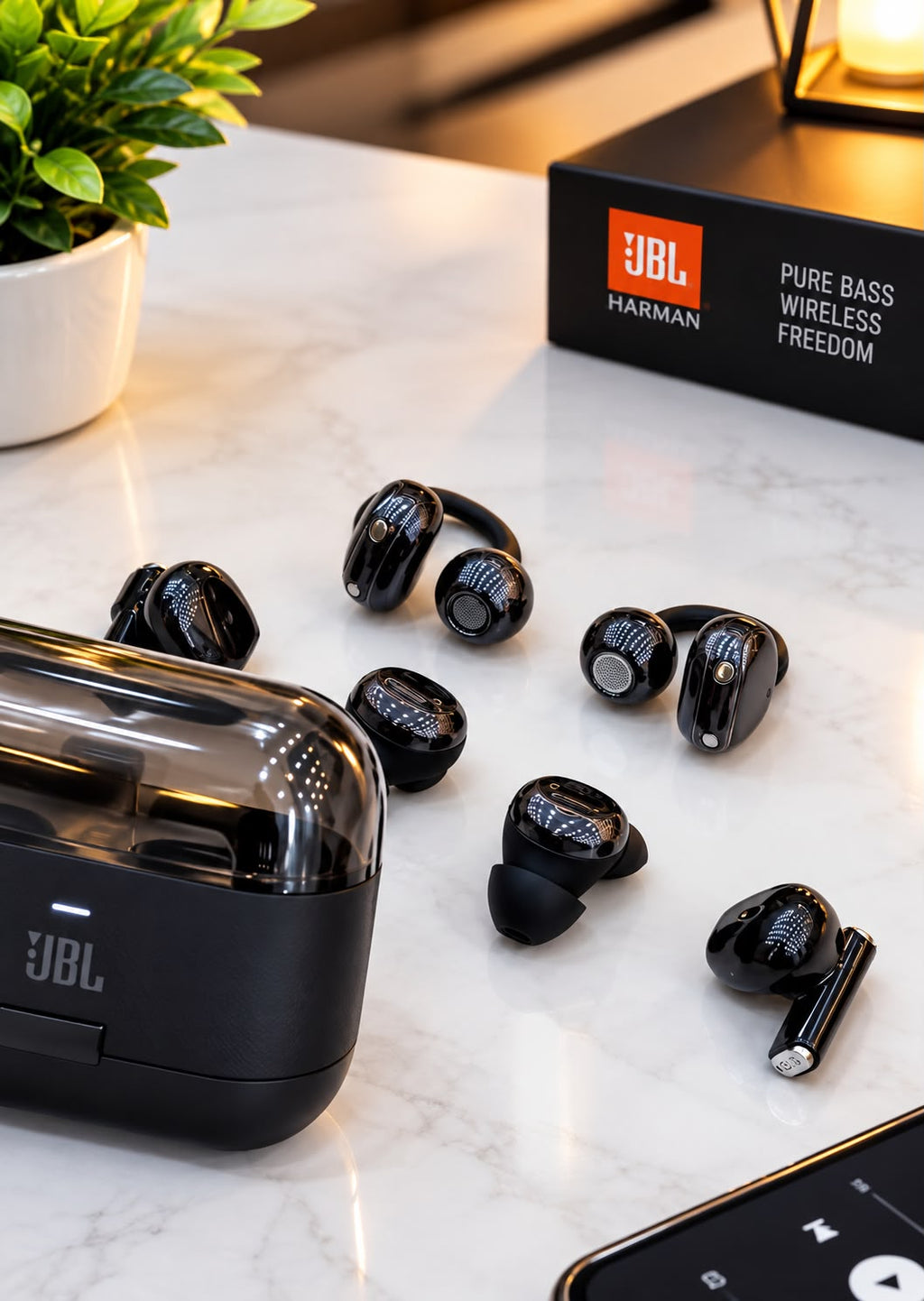 🔥 6-in-1 Wireless JBL Earbuds with Charging Case – Premium Sound & Long Battery Lif