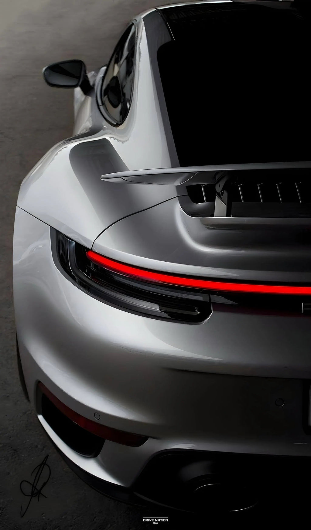 Porsche 911 NEON Poster (red LED) - Essentials series