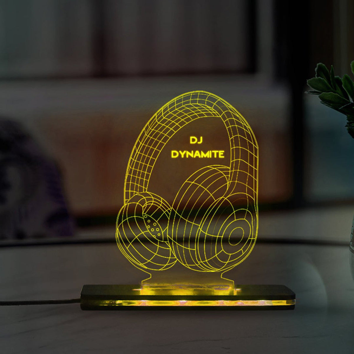 DJ Headphones Acrylic 3D Lamp