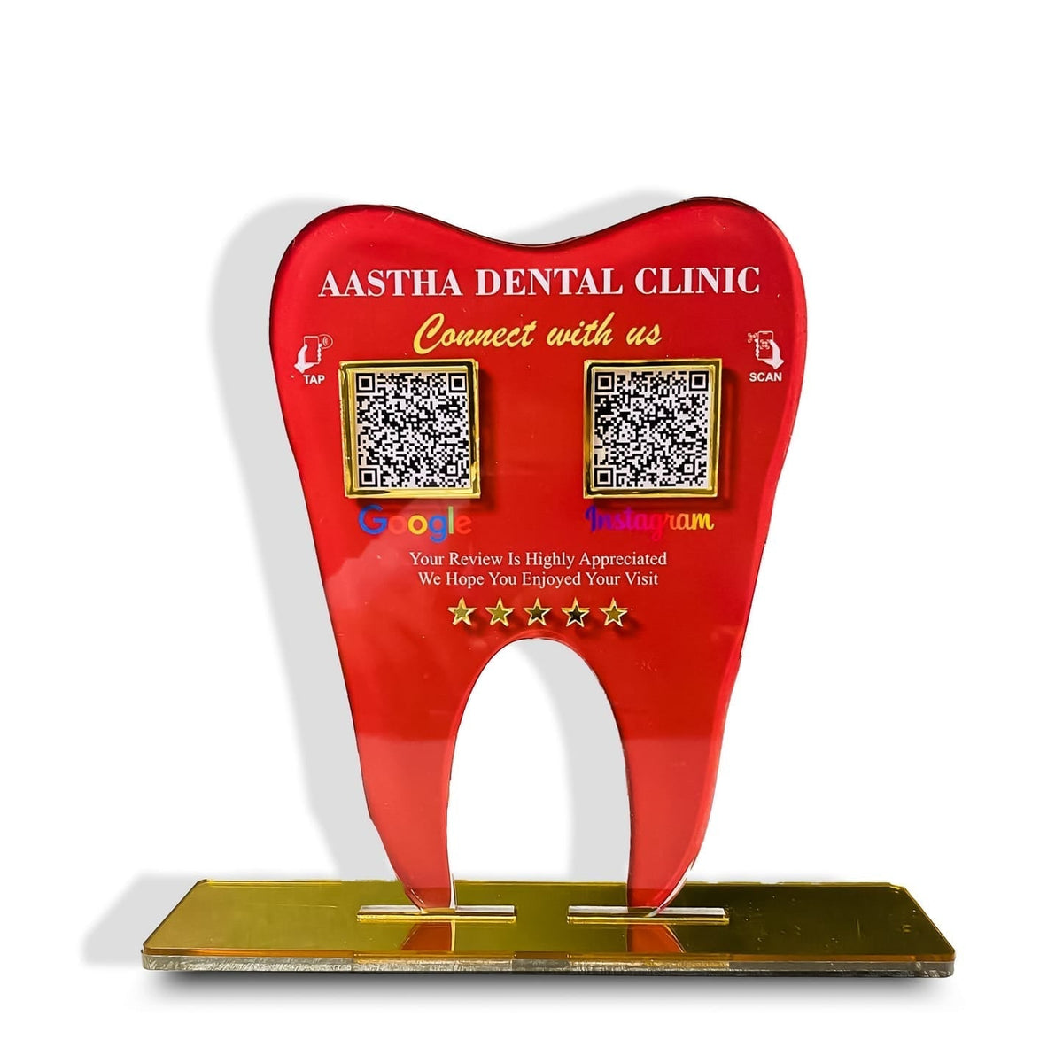 2 QR Tooth Shaped Red Colour Standee – Omnikarts.com