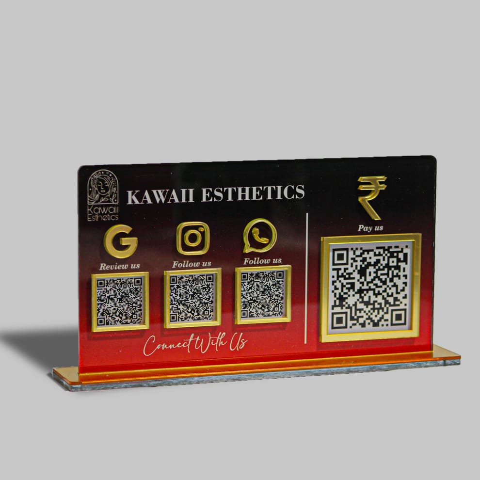 3-in-1 Digital QR NFC Standee