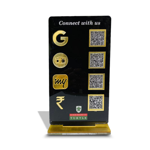 4 QR Black Colour Vertical Standee