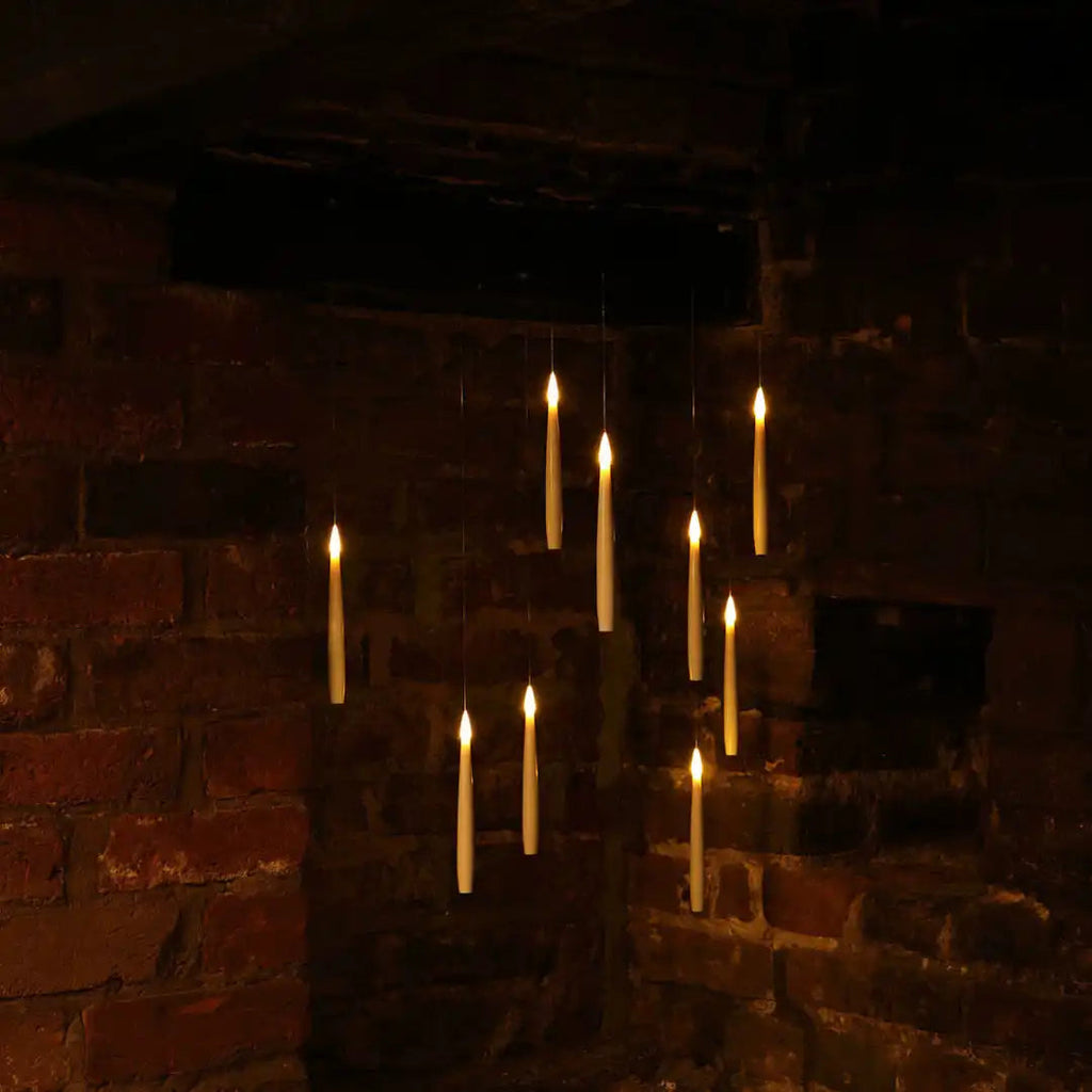 Floating Taper Candles with Wand | Pack of 12