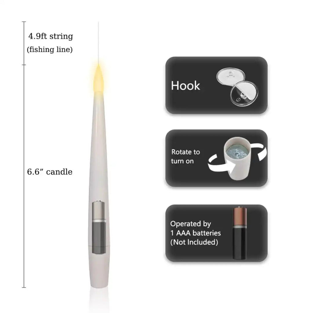 Floating Taper Candles with Wand | Pack of 12