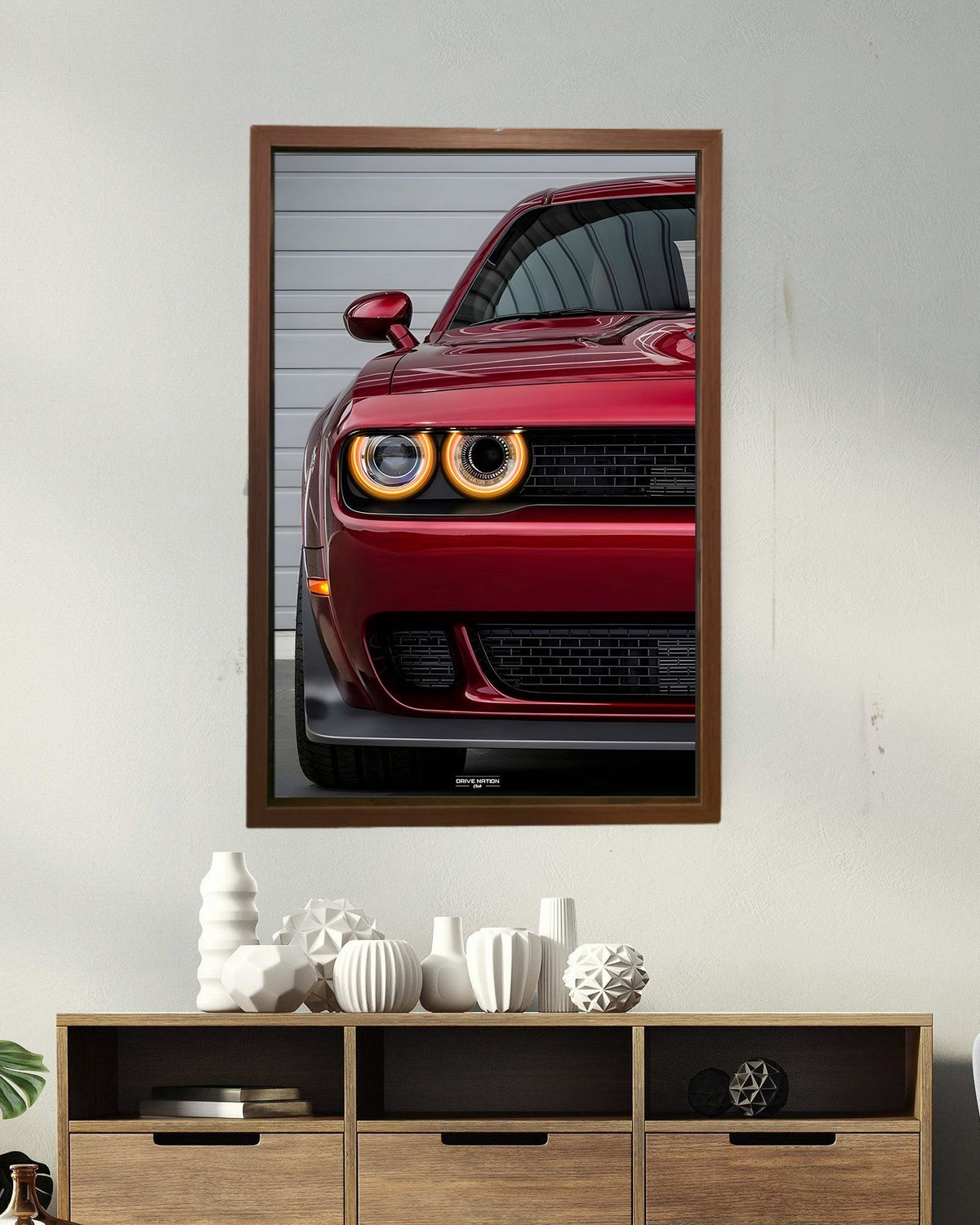 Dodge Challenger NEON Poster (yellow LED) - Essentials Series